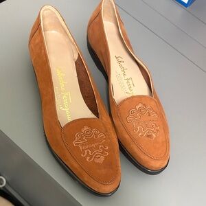 Salvatore Ferragamo Women's Brown Suede Loafers EUC